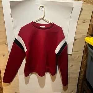 NEW without tags SIX CRISP DAYS cozy crewneck sweater in red white black